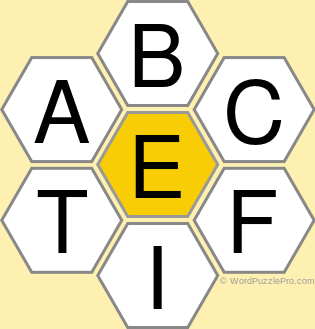 Spelling Bee "Hive" Board for September 5, 2021 Spelling Bee "Hive" Board for September 5, 2021
