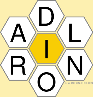 Spelling Bee "Hive" Board for September 15, 2021 Spelling Bee "Hive" Board for September 15, 2021