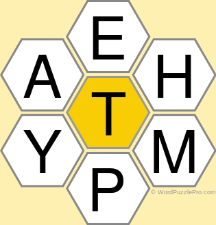 Spelling Bee "Hive" Board for September 27, 2021 Spelling Bee "Hive" Board for September 27, 2021