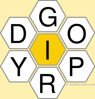 Spelling Bee "Hive" Board for October 3, 2021 Spelling Bee "Hive" Board for October 3, 2021