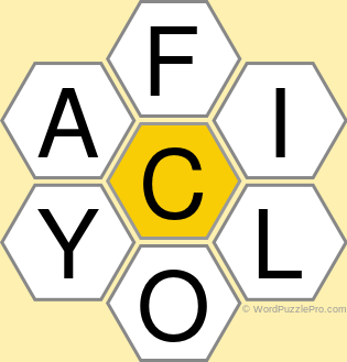 Spelling Bee "Hive" Board for October 24, 2021 Spelling Bee "Hive" Board for October 24, 2021