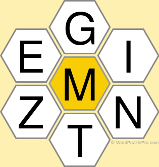 Spelling Bee "Hive" Board for December 4, 2021 Spelling Bee "Hive" Board for December 4, 2021