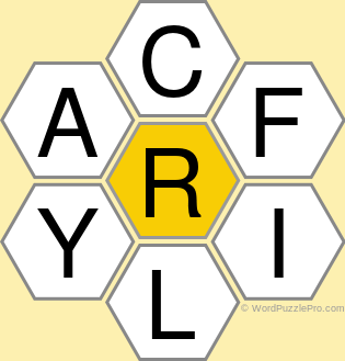 Spelling Bee "Hive" Board for December 22, 2021 Spelling Bee "Hive" Board for December 22, 2021