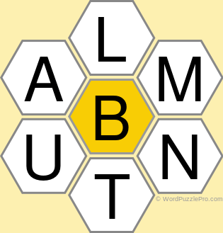 Spelling Bee "Hive" Board for January 6, 2022 Spelling Bee "Hive" Board for January 6, 2022