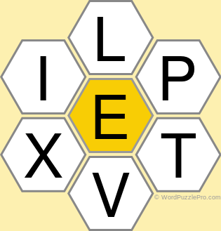 Spelling Bee "Hive" Board for January 12, 2022 Spelling Bee "Hive" Board for January 12, 2022