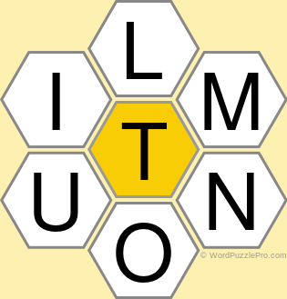Spelling Bee "Hive" Board for January 17, 2022 Spelling Bee "Hive" Board for January 17, 2022