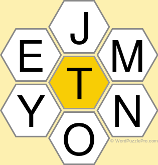 Spelling Bee "Hive" Board for January 23, 2022 Spelling Bee "Hive" Board for January 23, 2022