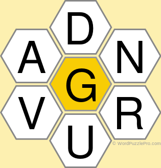 Spelling Bee "Hive" Board for February 9, 2022 Spelling Bee "Hive" Board for February 9, 2022