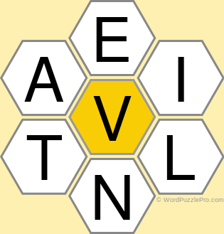 Spelling Bee "Hive" Board for February 14, 2022 Spelling Bee "Hive" Board for February 14, 2022