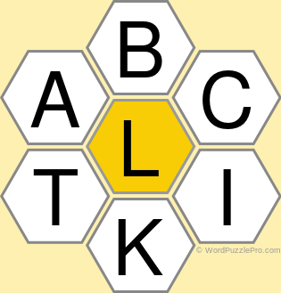 Spelling Bee "Hive" Board for February 20, 2022 Spelling Bee "Hive" Board for February 20, 2022
