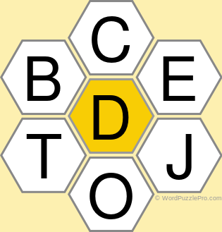 Spelling Bee "Hive" Board for February 23, 2022 Spelling Bee "Hive" Board for February 23, 2022