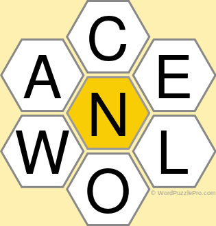Spelling Bee "Hive" Board for February 24, 2022 Spelling Bee "Hive" Board for February 24, 2022