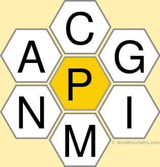 Spelling Bee "Hive" Board for March 22, 2022 Spelling Bee "Hive" Board for March 22, 2022