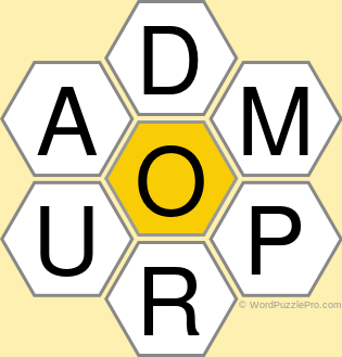 Spelling Bee "Hive" Board for March 27, 2022 Spelling Bee "Hive" Board for March 27, 2022