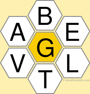 Spelling Bee "Hive" Board for April 7, 2022 Spelling Bee "Hive" Board for April 7, 2022