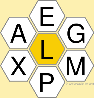 Spelling Bee "Hive" Board for April 26, 2022 Spelling Bee "Hive" Board for April 26, 2022