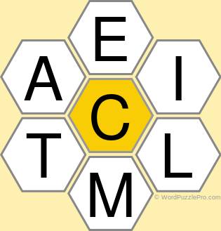 Spelling Bee "Hive" Board for May 7, 2022 Spelling Bee "Hive" Board for May 7, 2022
