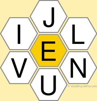 Spelling Bee "Hive" Board for May 19, 2022 Spelling Bee "Hive" Board for May 19, 2022
