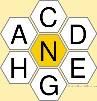 Spelling Bee "Hive" Board for May 24, 2022 Spelling Bee "Hive" Board for May 24, 2022