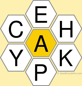 Spelling Bee "Hive" Board for June 6, 2022 Spelling Bee "Hive" Board for June 6, 2022