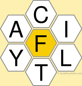 Spelling Bee "Hive" Board for June 29, 2022 Spelling Bee "Hive" Board for June 29, 2022