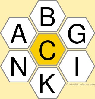 Spelling Bee "Hive" Board for July 5, 2022 Spelling Bee "Hive" Board for July 5, 2022