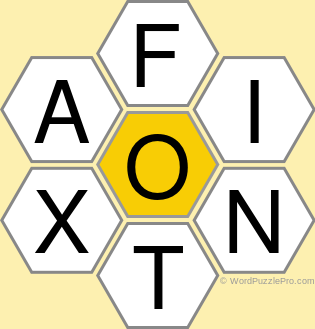 Spelling Bee "Hive" Board for July 11, 2022 Spelling Bee "Hive" Board for July 11, 2022