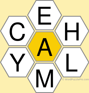 Spelling Bee "Hive" Board for July 12, 2022 Spelling Bee "Hive" Board for July 12, 2022