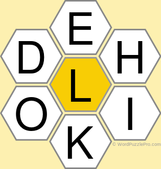 Spelling Bee "Hive" Board for July 16, 2022 Spelling Bee "Hive" Board for July 16, 2022