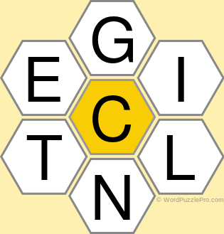 Spelling Bee "Hive" Board for July 22, 2022 Spelling Bee "Hive" Board for July 22, 2022