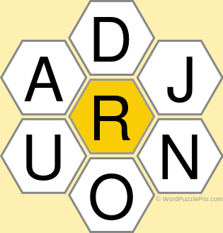 Spelling Bee "Hive" Board for July 27, 2022 Spelling Bee "Hive" Board for July 27, 2022