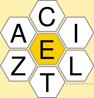 Spelling Bee "Hive" Board for August 5, 2022 Spelling Bee "Hive" Board for August 5, 2022