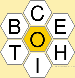 Spelling Bee "Hive" Board for August 7, 2022 Spelling Bee "Hive" Board for August 7, 2022