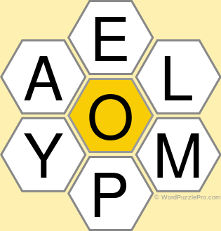 Spelling Bee "Hive" Board for August 13, 2022 Spelling Bee "Hive" Board for August 13, 2022