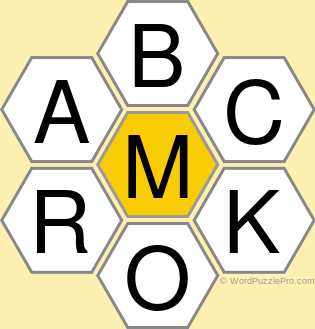 Spelling Bee "Hive" Board for August 30, 2022 Spelling Bee "Hive" Board for August 30, 2022