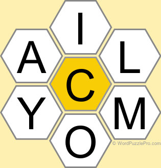 Spelling Bee "Hive" Board for October 22, 2022 Spelling Bee "Hive" Board for October 22, 2022