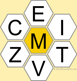 Spelling Bee "Hive" Board for October 25, 2022 Spelling Bee "Hive" Board for October 25, 2022