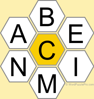 Spelling Bee "Hive" Board for November 29, 2022 Spelling Bee "Hive" Board for November 29, 2022