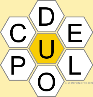 Spelling Bee "Hive" Board for December 6, 2022 Spelling Bee "Hive" Board for December 6, 2022