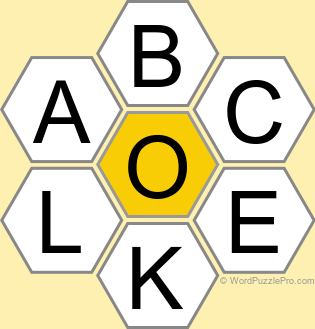 Spelling Bee "Hive" Board for December 13, 2022 Spelling Bee "Hive" Board for December 13, 2022