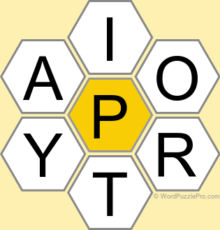 Spelling Bee "Hive" Board for December 16, 2022 Spelling Bee "Hive" Board for December 16, 2022