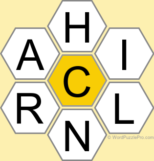 Spelling Bee "Hive" Board for December 17, 2022 Spelling Bee "Hive" Board for December 17, 2022