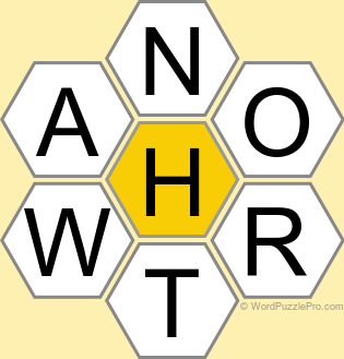 Spelling Bee "Hive" Board for December 19, 2022 Spelling Bee "Hive" Board for December 19, 2022