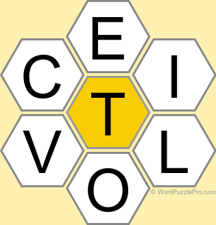 Spelling Bee "Hive" Board for December 20, 2022 Spelling Bee "Hive" Board for December 20, 2022
