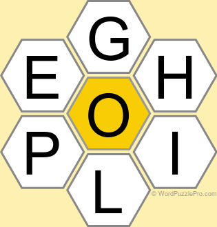 Spelling Bee "Hive" Board for December 29, 2022 Spelling Bee "Hive" Board for December 29, 2022