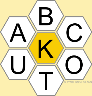Spelling Bee "Hive" Board for January 9, 2023 Spelling Bee "Hive" Board for January 9, 2023