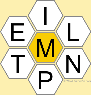 Spelling Bee "Hive" Board for January 11, 2023 Spelling Bee "Hive" Board for January 11, 2023