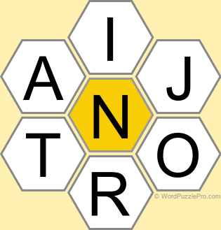 Spelling Bee "Hive" Board for January 27, 2023 Spelling Bee "Hive" Board for January 27, 2023