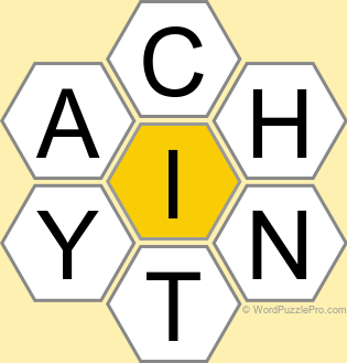 Spelling Bee "Hive" Board for February 12, 2023 Spelling Bee "Hive" Board for February 12, 2023
