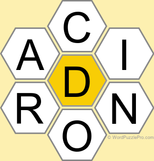Spelling Bee "Hive" Board for February 13, 2023 Spelling Bee "Hive" Board for February 13, 2023